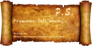 Premauer Sámson névjegykártya